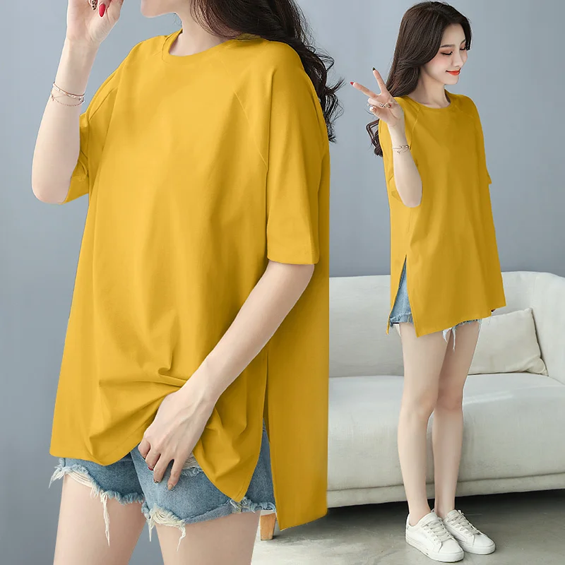 

Chubby Girl Slimming Wear Summer New Half Sleeve Top Large Size Women's Loose T-shirt Female Personality