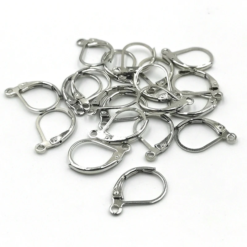 

20Pcs/Lot 15x10mm Fashion French Earring Hooks Wire Settings Base Hoops Earrings For DIY Jewelry Making