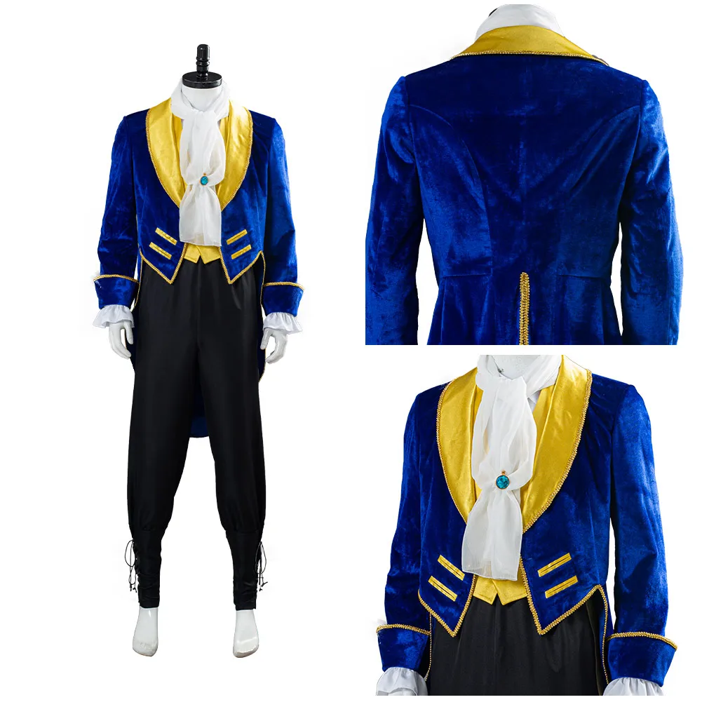 

Beauty And The Beast Cosplay Prince Beast Costume Uniform Suit Men Halloween Carnival Costume Party Fancy uniform Dress men