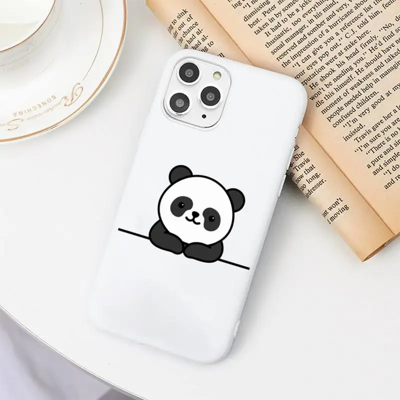 

Panda Cat Dinosaur funny cartoon Phone Case Candy Color for iPhone 6 6S 7 8 11 12 XS X SE 2020 XR mini pro Plus MAX funda