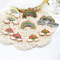 10pcs rainbow cloud enamel pendant suitable for jewelry discovery diy colorful pendant necklace pendant earring making