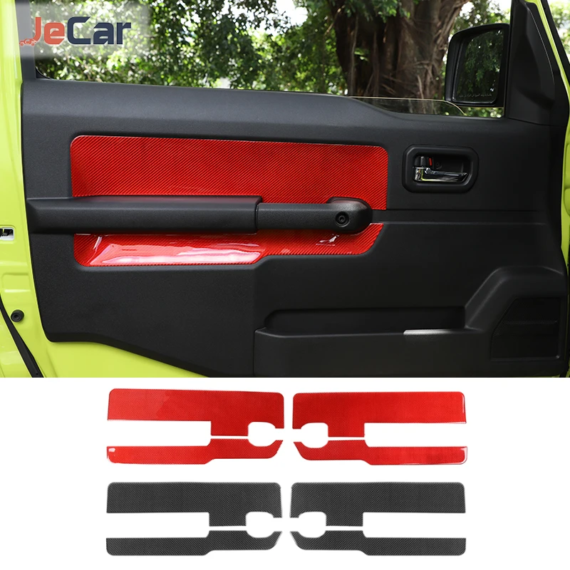 

Soft Carbon Fiber Car Door Inner Side Decoration Cover Stickers Trim For Suzuki Jimny 2019 Up Car Interior Accessories