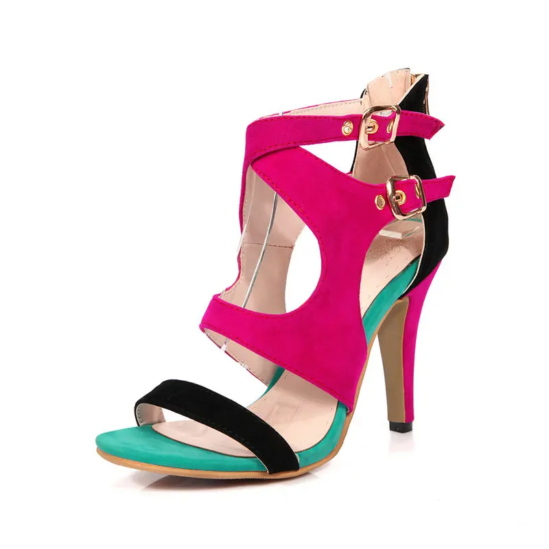 AIWEIYi Summer Sandal Shoes Woman Black Blue Thin High Heels Platform Cutouts Gladiator Ladies Pumps | Обувь