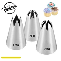 3pcs lagre pastry nozzles baking tools set stainless steel seamless piping tips cupcake cake cookies decorating bakeware sets