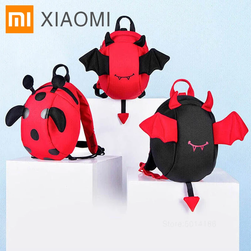 XIAOMI MIJIA YANG Детский рюкзак с защитой от потери для малышей, Тяговый ремень, водонепроницаемый отражающий жук, "маленький демон", рюкзак, милый подарок