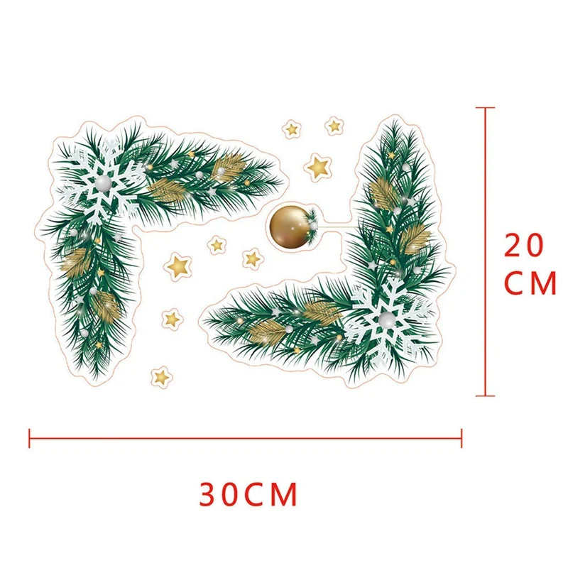 

3D Christmas Tree Snowman Refrigerator Commode Wall Stickers Waterproof Green Leaves Poster Stickers For Wall Window Cupboard