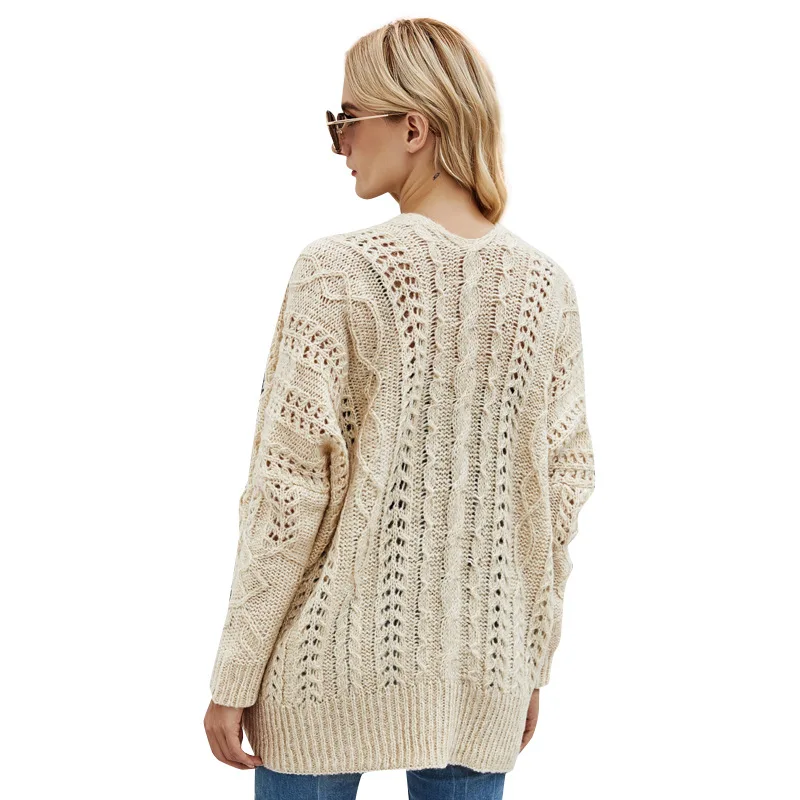 

Korean Style Simple Elegant Knitted Cardigan Women Autumn Winter Fashion Basic Sweaters Female Casual Loose Coat
