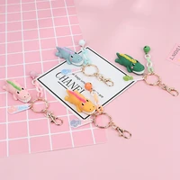 cute cartoon dinosaur ring key chain pendant small delicate gift ornaments bag keychain ornaments exquisite keyring gift