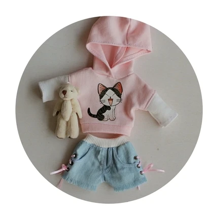 hoodie and pants Новинка; милая Одежда для кукол; толстовка с длинными рукавами; белая флисовая плиссированная юбка для 1/4 1/6; аксессуары для кукол bjd; Одежда для кукол - Цвет: hoodie and pants