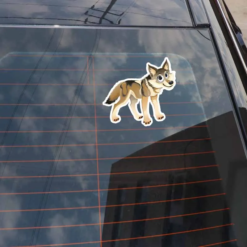 

Aliauto Fashion Decoration Animal Wolf PVC Motorcycle Car Sticker Sunscreen Waterproof Creative Decal Accessories,14cm*13cm