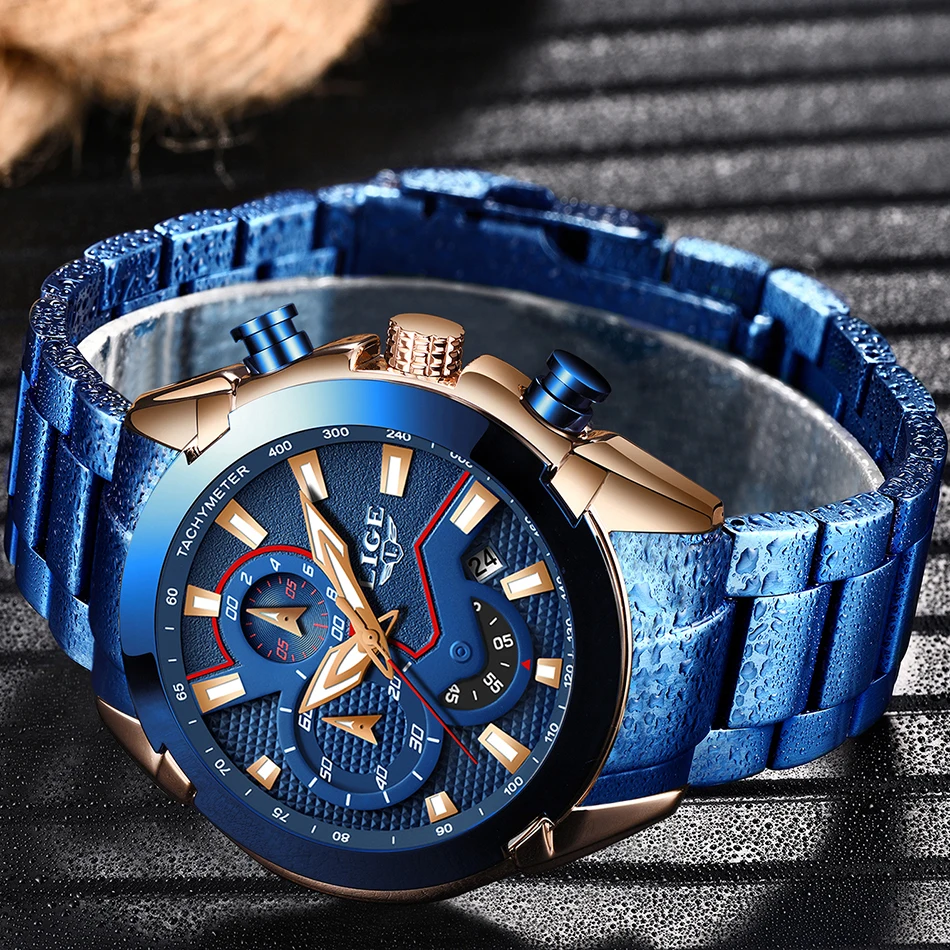 LIGE 2019 новые модные мужские часы с нержавеющей сталью Топ бренд роскошные