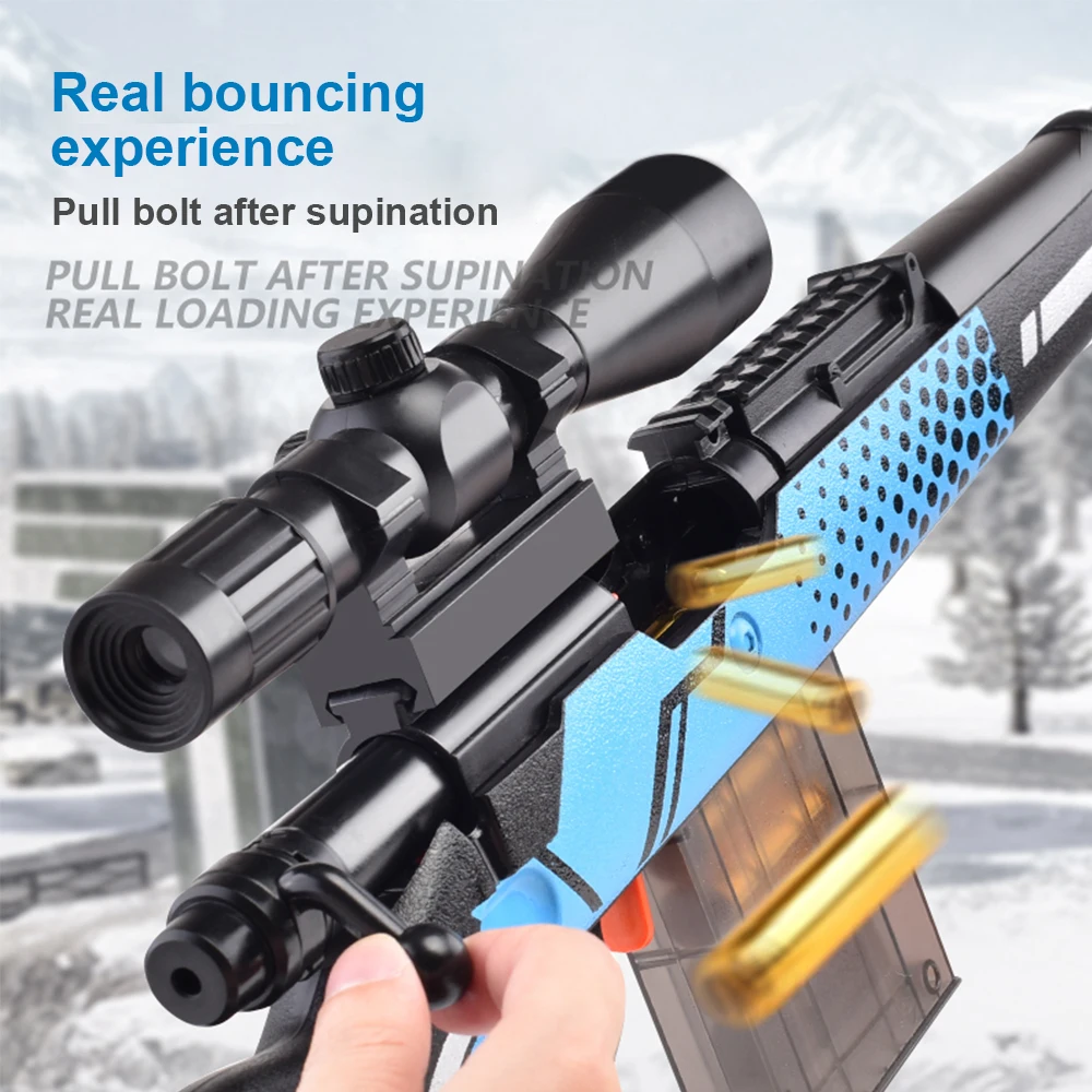 Toy Gun AWM Soft Bullet 98K Children EVA Chicken Eat Equipment Shell-Throwing Sniper Rifle Air Weapon Model For Boy | Игрушки и хобби