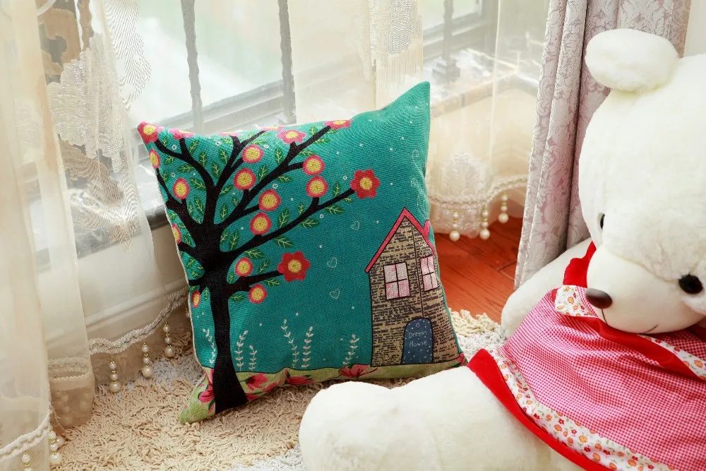 Хорошее качество толстая искусственная льняная наволочка для детской комнаты |