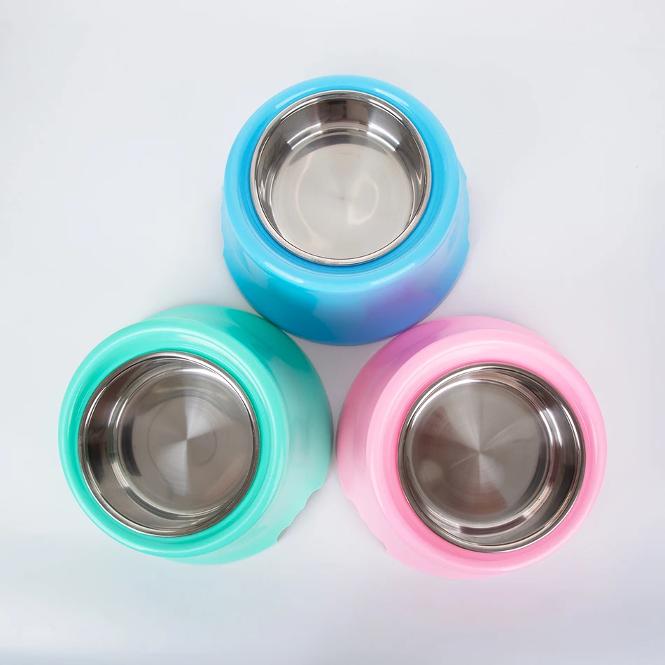 

Anti-slip double cat bowl dog bowl high-foot pet bowl stainless steel cat and dog bowl to protect cervical spine bowl