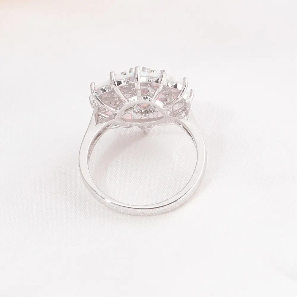 CiNily Создан Белый Огненный Опал Серебряный Позолоченный Оптовая Горячее