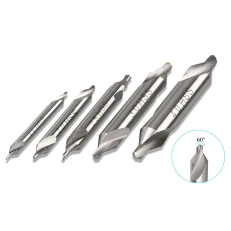 5 шт комбинированный Центровой сверло Премиум Зенковка #1 5-4 мм для точных