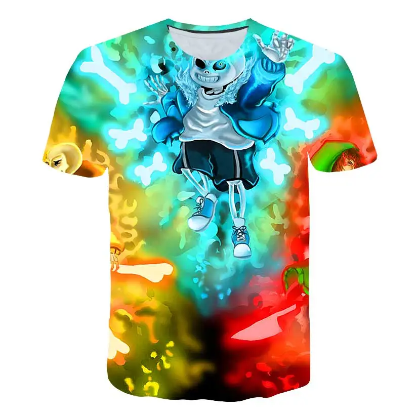 

short sleeve shirt Undertale Shirt Skull Sans Print 3D T-shirt Boy Girl Hipster Hip Hop Cool Short Sleeve T shirt Unisex Funny T