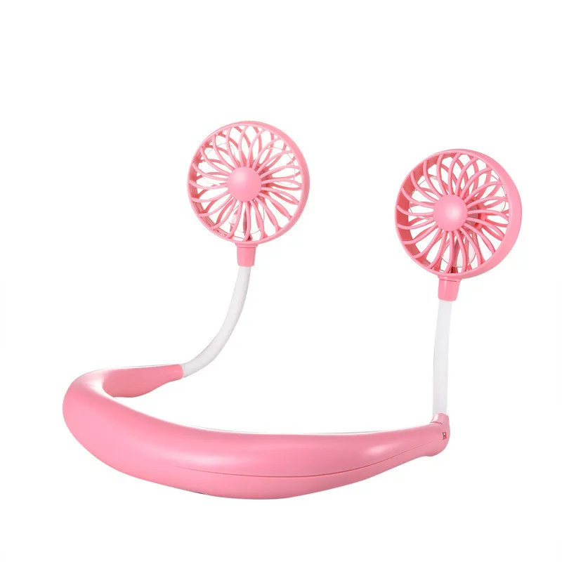 Neck-Pink Hands-Free подвесной USB Перезаряжаемый шейный вентилятор мини Кондиционер летний портативный уличный спортивный кулер поддержка дропшиппинг - Цвет: Neck-Pink