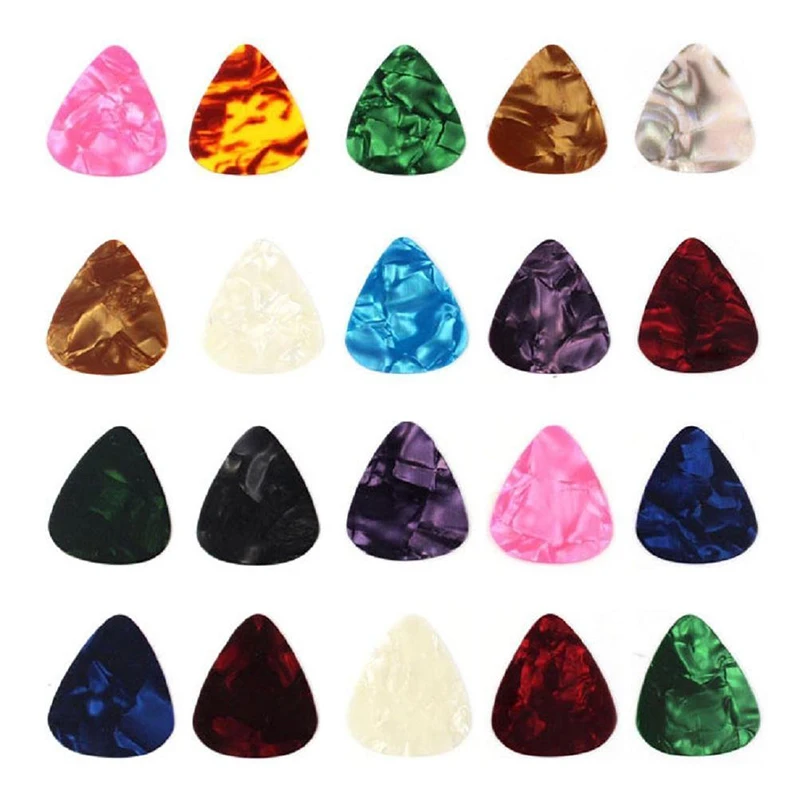 

20pcs Colorful Celluloid Thin Guitar Picks 0.46mm / 0.71mm Color Random