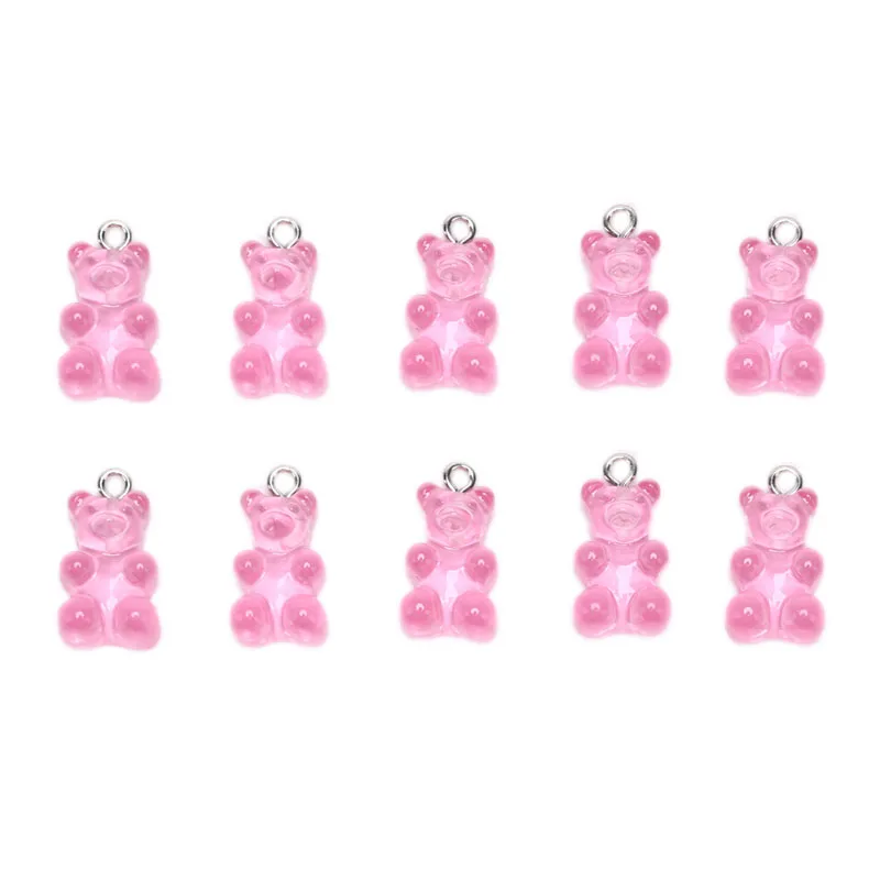 4 10 шт., хит, новинка, модные милые шармы Gummy Bear, плоская задняя часть, Полимерные Подвески, ожерелье, подвеска, серьги, подвески для украшения своими руками 1*1,7 см - Цвет: 4