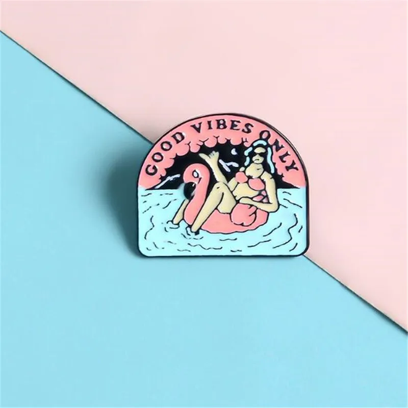 Новый мультфильм плавательный бассейн значок украшения одежды аксессуары