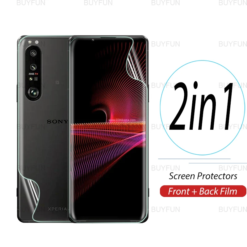 2in1 on for sony xperia 1 III 6.5'' 2in1 front back hydrogel film screen protector for sony xperia 1 10 5 III II full cover film