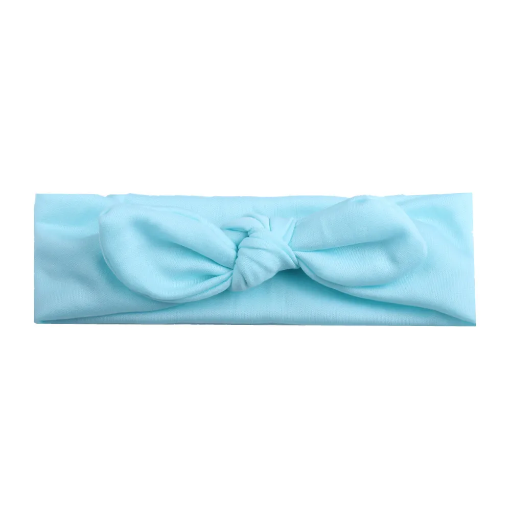 

5pcs Kids Girls Headband Rabbit Bow Ear Hairband Headwear Hot Sale Turban Knot Head stretch cloth rabbit ears baby headdress