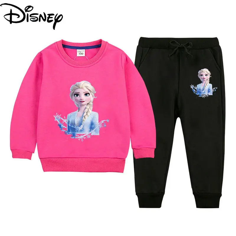 

Disney Fashion Cartoon Anime Princess Aisha Sports Clothes Casual Pure Cotton Breathable Children's Two-piece Suit