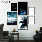 Картина в скандинавском стиле с изображением синего листа какаду, настенный плакат и печать, Картина на холсте, морской пейзаж, Современный домашний декор в скандинавском стиле
