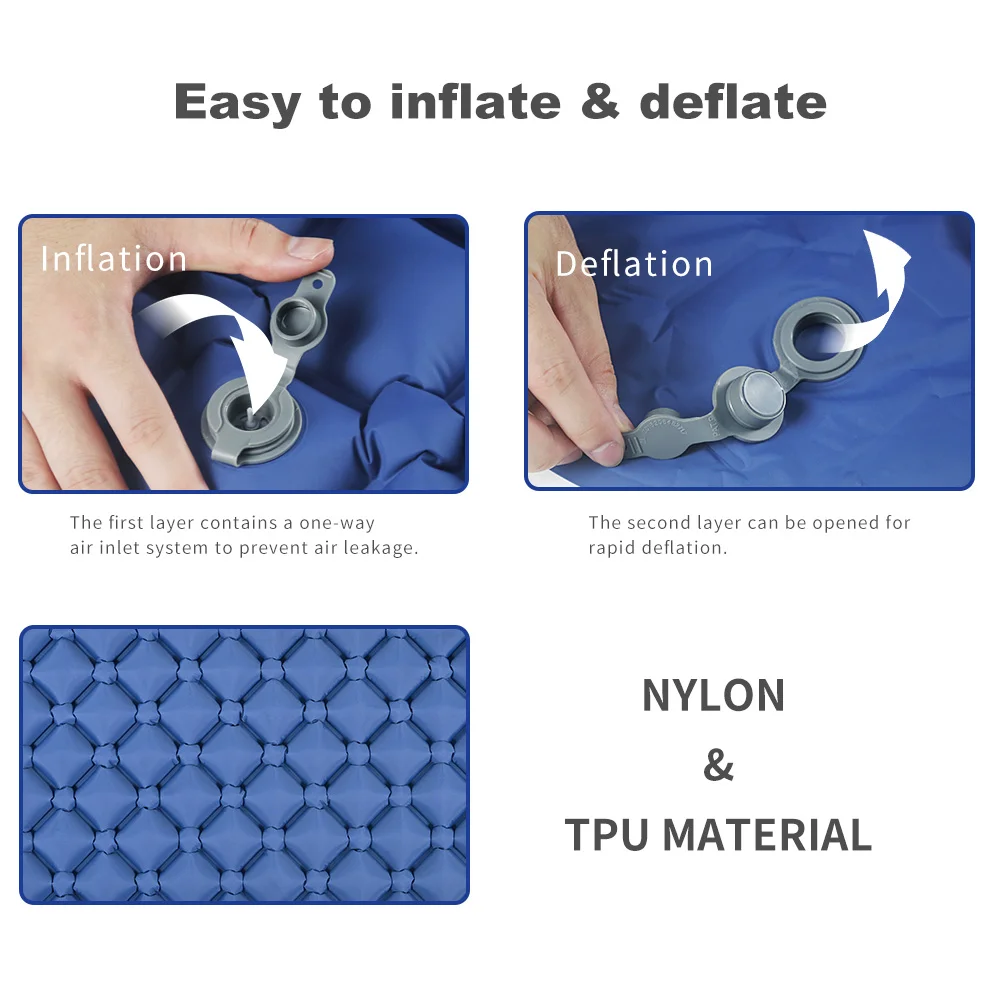 Туристический надувной матрас X-eped легкий туристический с подушкой быстрая