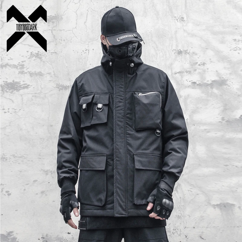 

11 BYBB'S DARK 2021 Winter Thick Tactical Jackets Windbreaker Mens Function Hoody Jacket Hip Hop Streetwear Warm Coats WB467