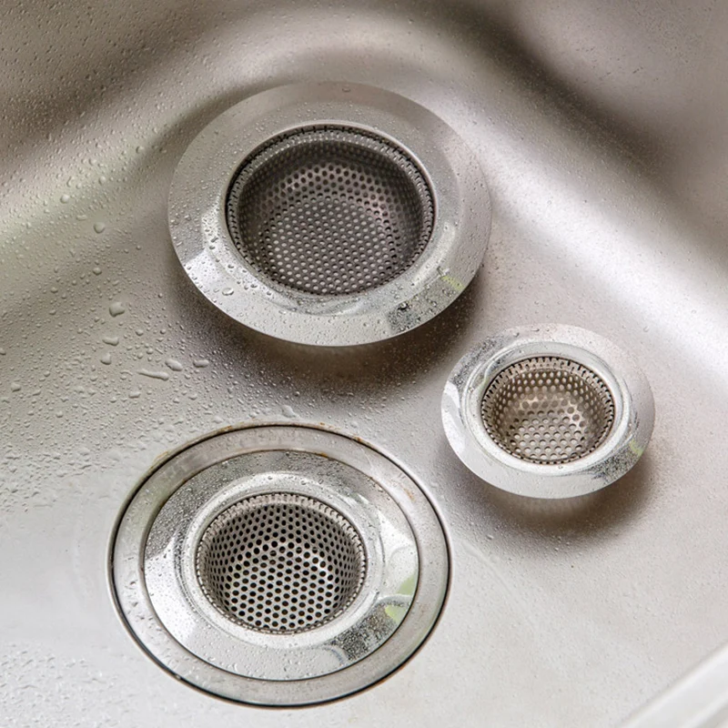 

Economical 3Pcs Stainless Steel Bathtub Hair Catcher Stopper Shower Drain Hole Filter Trap Kitchen Metal Sink Strainer d