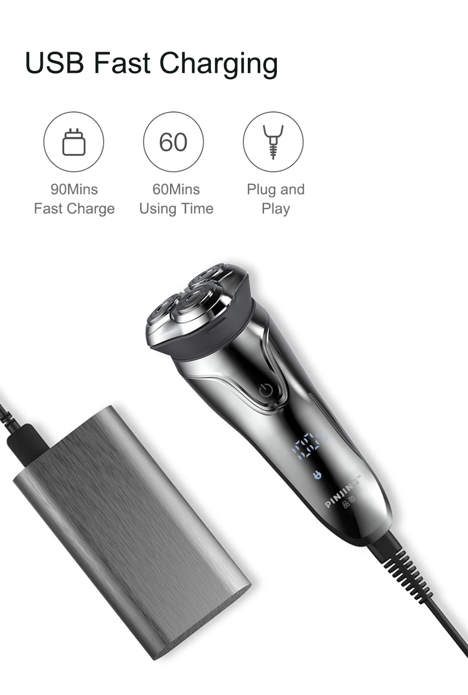 SOOCAS SO WHITE ES3 электробритва Xiaomi Mijia станок для бритья светодиодный цифровой дисплей перезаряжаемый 3D Триммер Борода для мужчин
