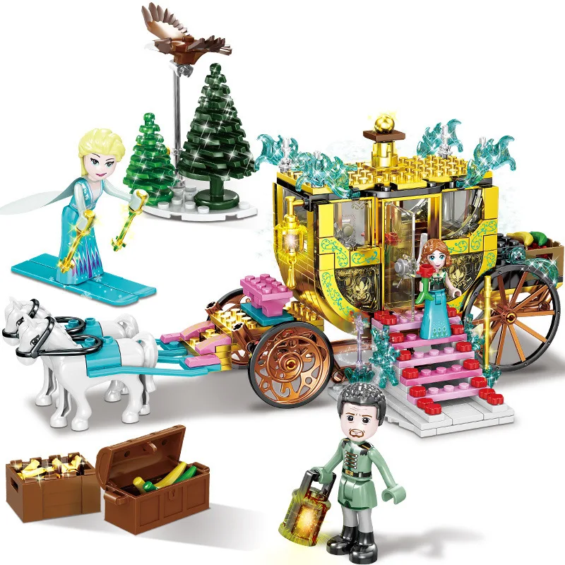 

Disney Genuine Building Block Carriage Small Particle Children's Toy With Light Boy Girl Birthday Present