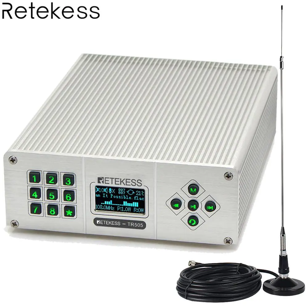 Retekess TR505 25 Вт PLL антенна ЧМ передатчика USB Мини Радио Стерео станция Беспроводная