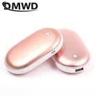 DMWD 2 в 1 Мини USB перезаряжаемая грелка для рук портативное зарядное устройство 5200 мАч 3 Уровня Регулируемая дорожная долговечная карманная грелка для рук