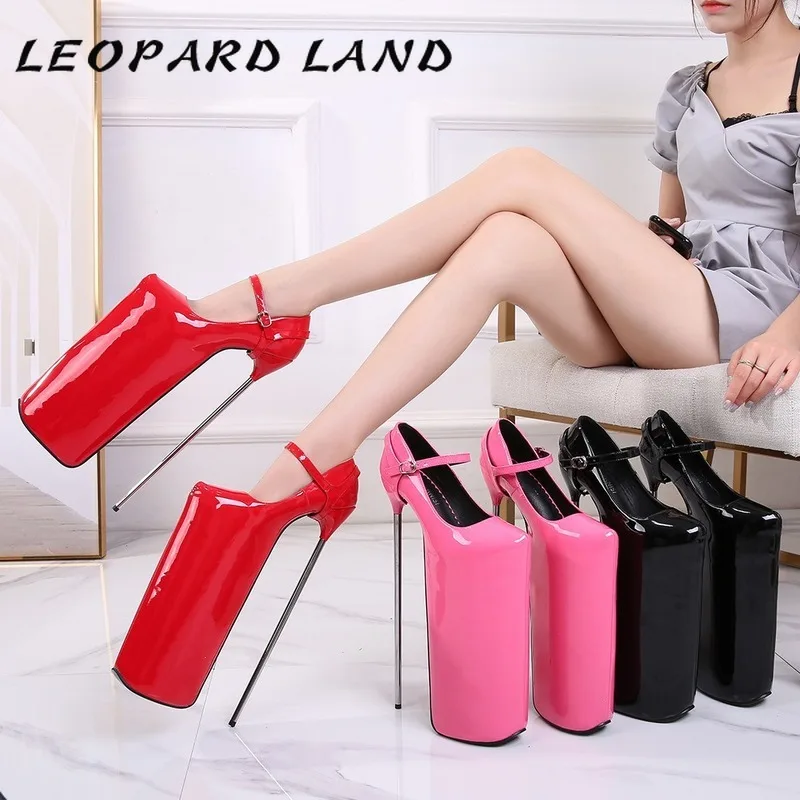 

LEOPARD LAND Women's Shoes Pumps High-Heeled Sexy Party Disposable Nightclub PU 30cm Heels Show Performance Shoes WZ-JS30-1