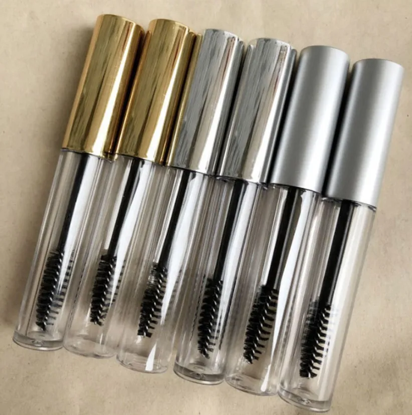 50pcs 100pcs 10ml Empty Mascara Tubes White/Silver/Gold/Black Cap Eyelash Tube Mascara Bottle Cream Cosmetic Packaging Container