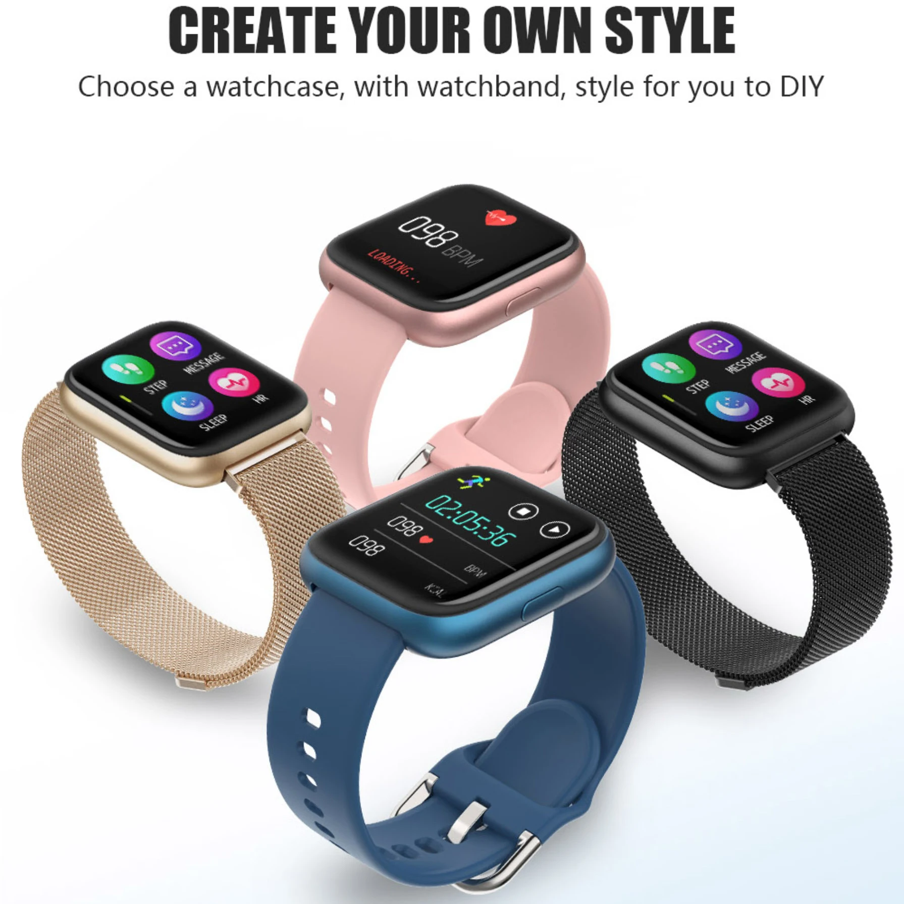 Смарт часы унисекс с сенсорным экраном 1 4 дюйма пульсометром и фитнес