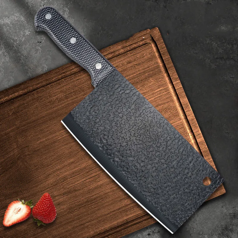 Черный кованый кухонный нож острый бытовая кухонная посуда полный набор | Дом и