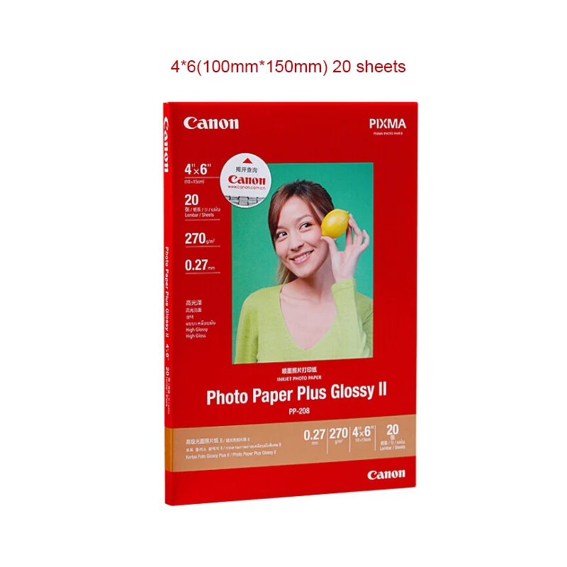 Оригинальная глянцевая фотобумага Canon Advanced/фотобумага(PP-208) 270 г/0,27 мм/водонепроницаемая/4*6/A4/A3 - Цвет: 20sheets