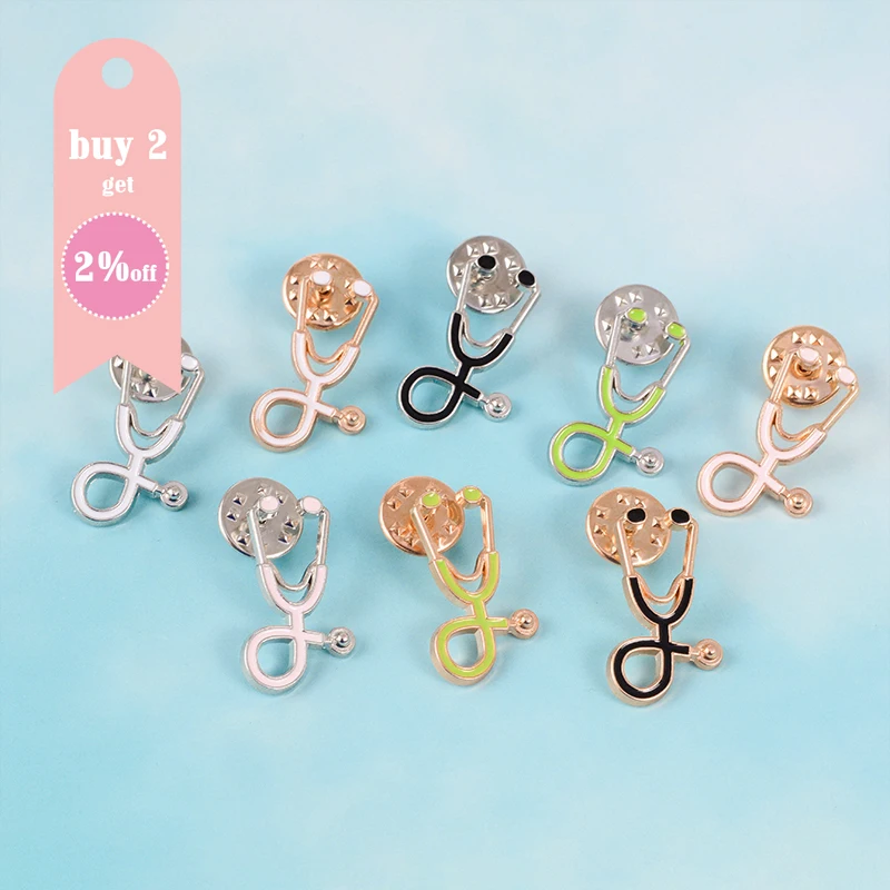 Горячие медицинские булавки! Эмалированная брошь в виде стетоскопа Подарочная