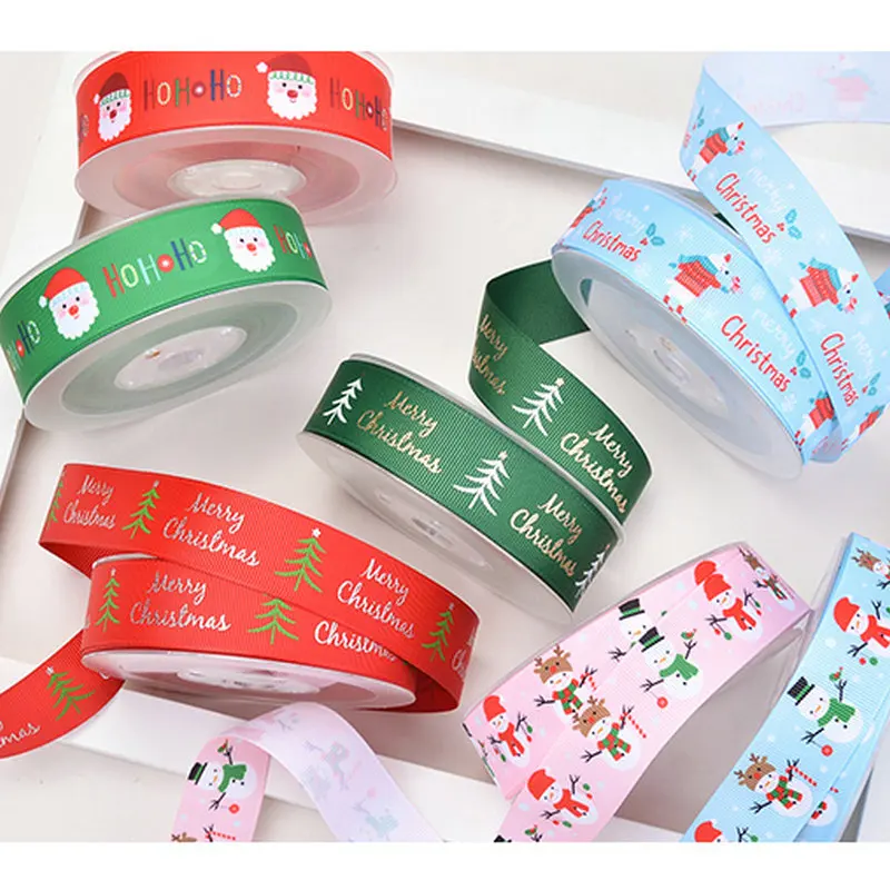 

5 Yards 10-25mm Christmas Gilding Ribbons Wedding Festival Party Decoration For DIY Bow Card Gifts Cake Wrapping Handmade Sewing