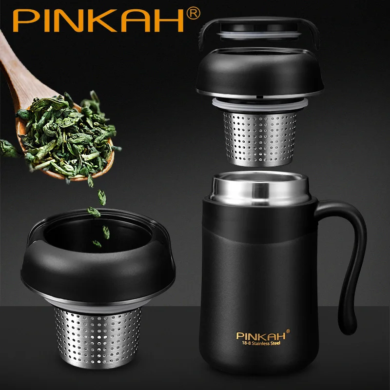 Pinka термос 380 мл с чайным ситечком кофейный фильтр нержавеющая сталь вакуумная