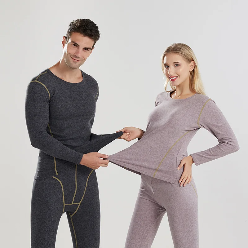 Новинка спортивное термобелье Dralon с круглым вырезом мужской однотонный Тонкий комплект для сохранения