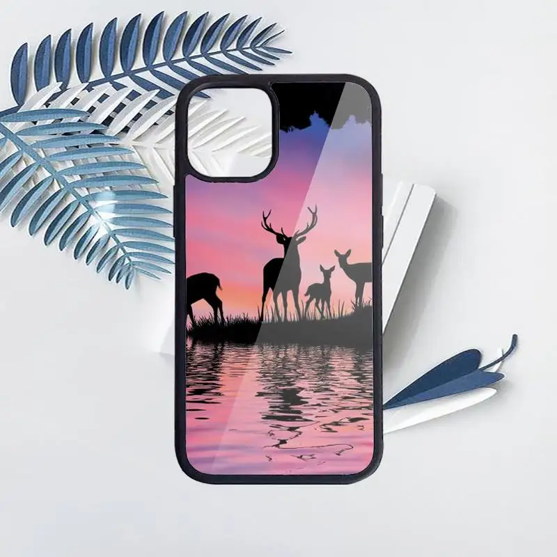 

Hunting animal and fishing man sunset sea Phone Case PC for iPhone 11 12 pro XS MAX 8 7 6 6S Plus X 5S SE 2020 XR