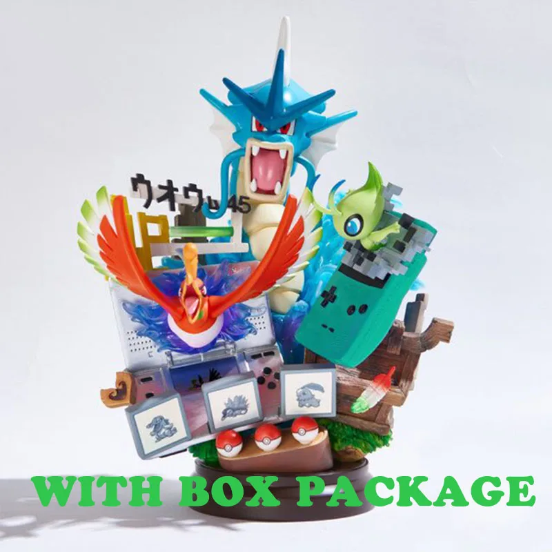 Аниме Gameboy Gyarados Ho-Oh Celebi Chikorita Lugia экшн-фигурка игрушки Dreamlike pkm Фигурка Статуя из смолы коллекция подарки - Цвет: with retail box