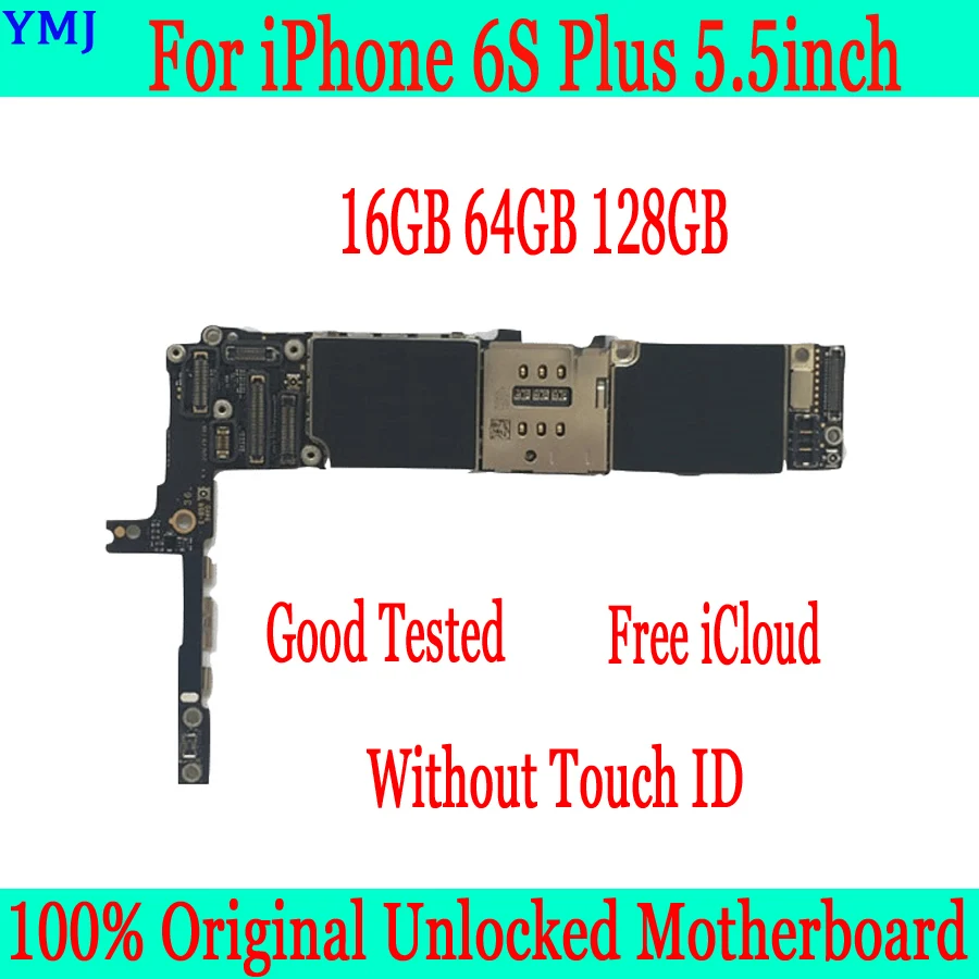 16 Гб 64 Гб 128 ГБ для iPhone 6S Plus, оригинальная разблокированная материнская плата для iPhone 6S Plus с сенсорным ID/без Touch ID