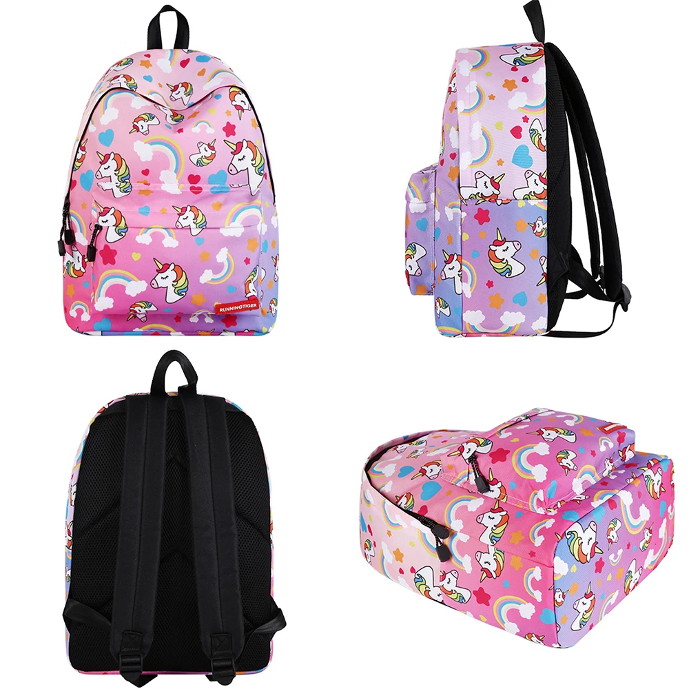 Women School Backpack Cartoon Rainbow Unicorn School Bags for Teenager Girls 2020 Female Travel Laptop Bagpack Mochila Feminina