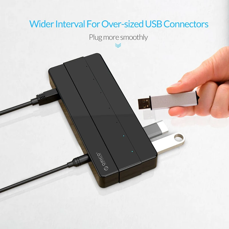 ORICO концентратор USB 3 0 7 портов с 12 В адаптер питания OTG разветвитель для ноутбуков